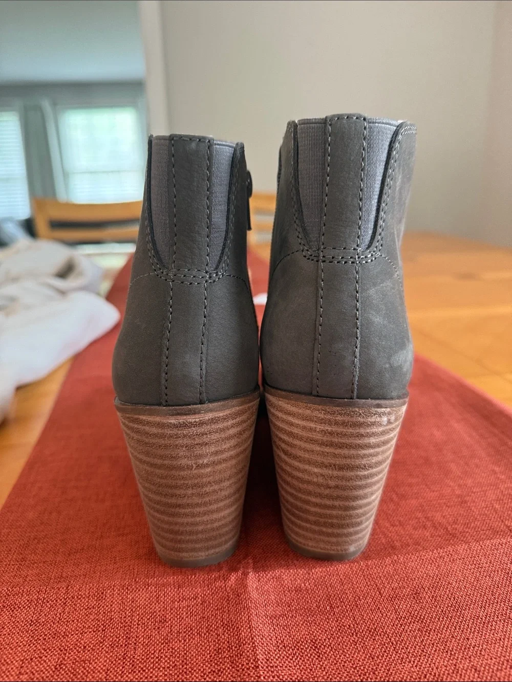 Lucky Brand Gray Suede Wedge Ankle Boots